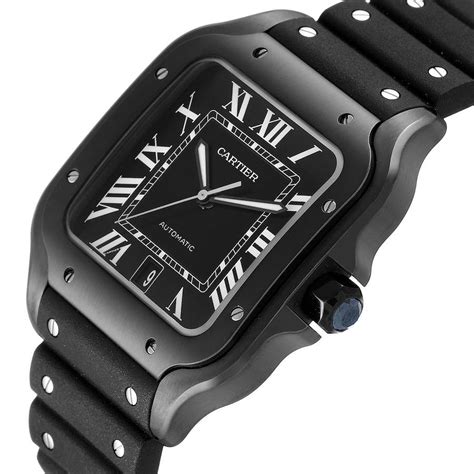 cartier santos black strap